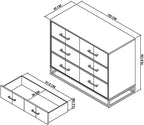 Rustic Oak Chest of 3 Drawers Chevron Design - Home Furniture Interiors