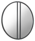 Silver Grey Metal Round Wall Mirror 80cm Diameter