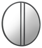Silver Grey Metal Round Wall Mirror 80cm Diameter