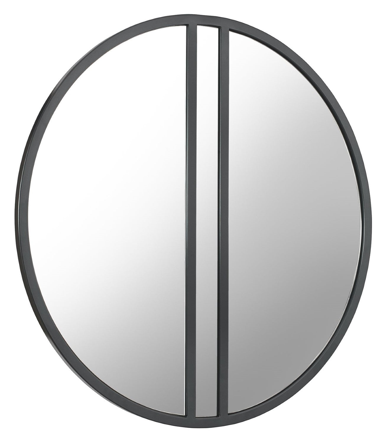 Silver Grey Metal Round Wall Mirror 80cm Diameter