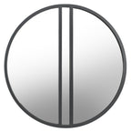 Silver Grey Metal Round Wall Mirror 80cm Diameter - Home Furniture Interiors