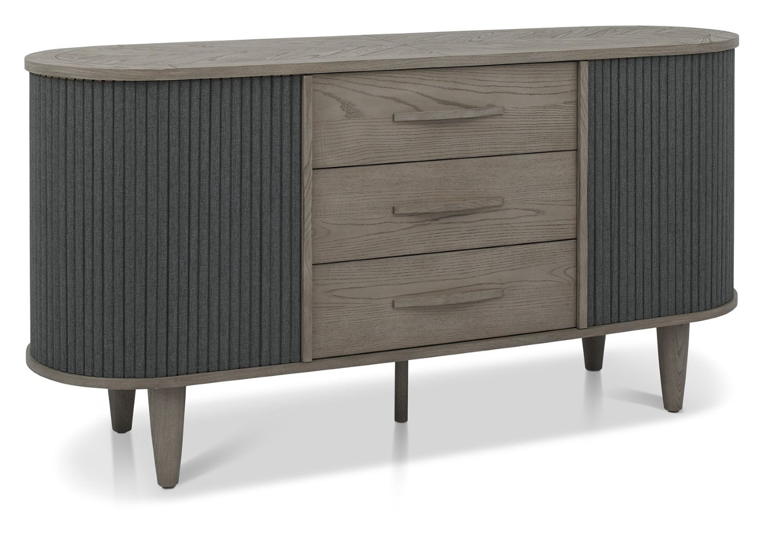 Silver and Grey Wooden Wide Sideboard 2 Sliding Doors - Home Furniture Interiors