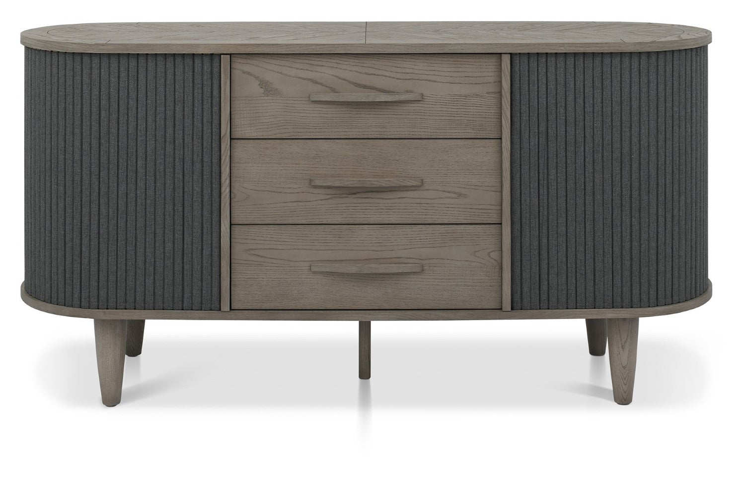 Silver and Grey Wooden Wide Sideboard 2 Sliding Doors - Home Furniture Interiors