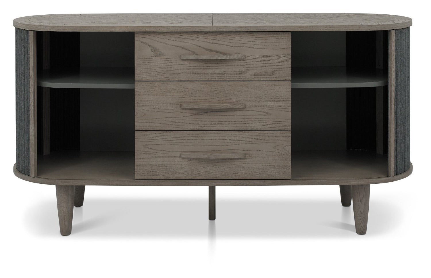 Silver and Grey Wooden Wide Sideboard 2 Sliding Doors - Home Furniture Interiors