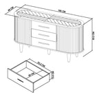 Silver and grey wooden sideboard with two sliding doors, modern design by Bentley Designs.