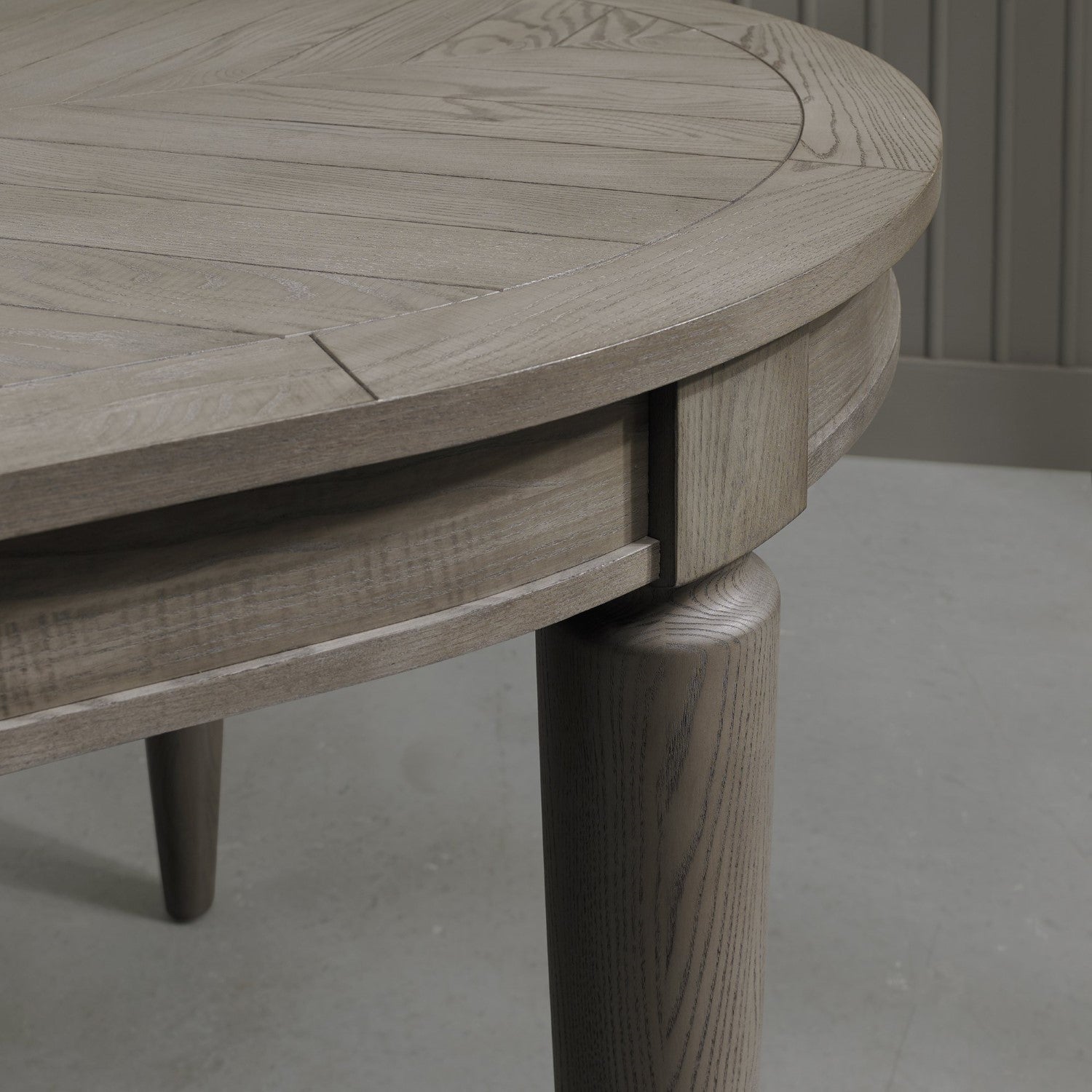 Silver Grey Wood Oval Extending Dining Table - Home Furniture Interiors