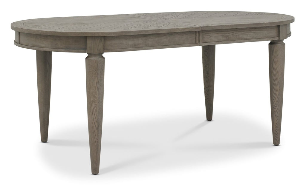 Silver Grey Oval Extending Dining Table Set 6 Grey Chairs - Home Furniture Interiors
