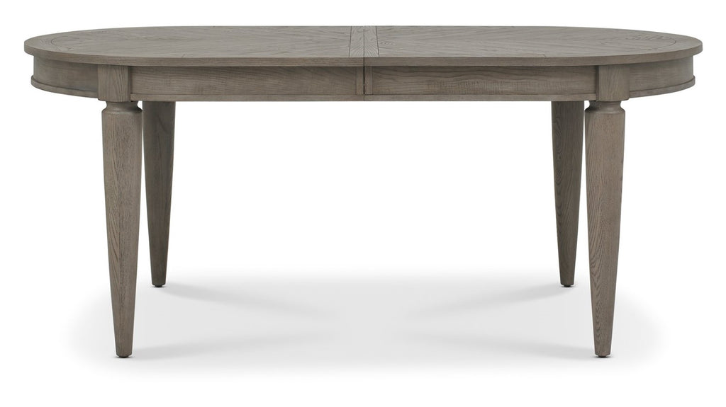 Silver Grey Oval Extending Dining Table Set 6 Grey Chairs - Home Furniture Interiors