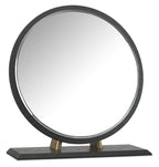 Peppercorn Black Round Frame Vanity Dressing Table Mirror - Home Furniture Interiors
