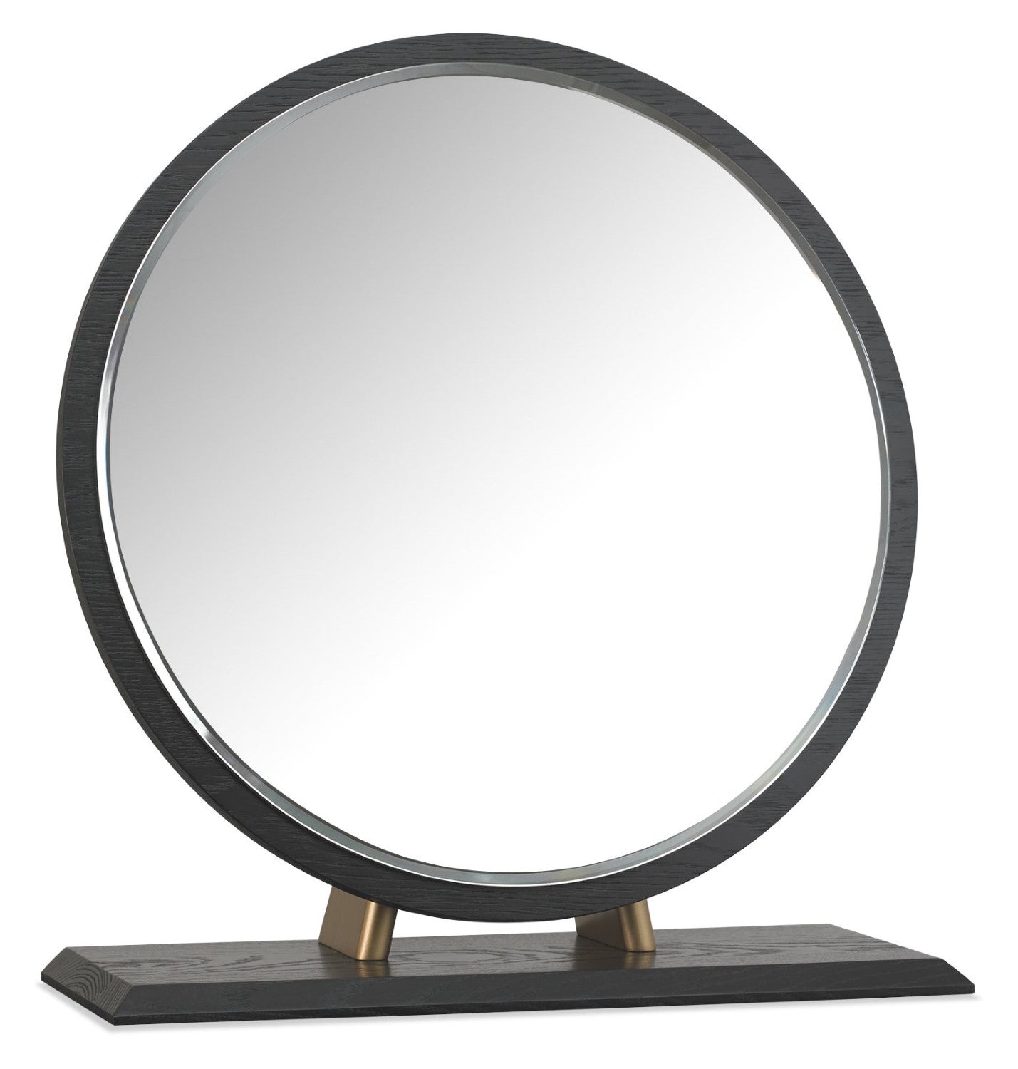 Peppercorn Black Round Frame Vanity Dressing Table Mirror - Home Furniture Interiors