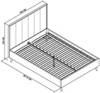 Dark Oak and Black Chevron Design Double Bed - Home Furniture Interiors