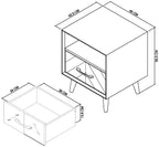 Dark Rustic Fumed Oak and Black 1 Drawer Bedside Table - Home Furniture Interiors