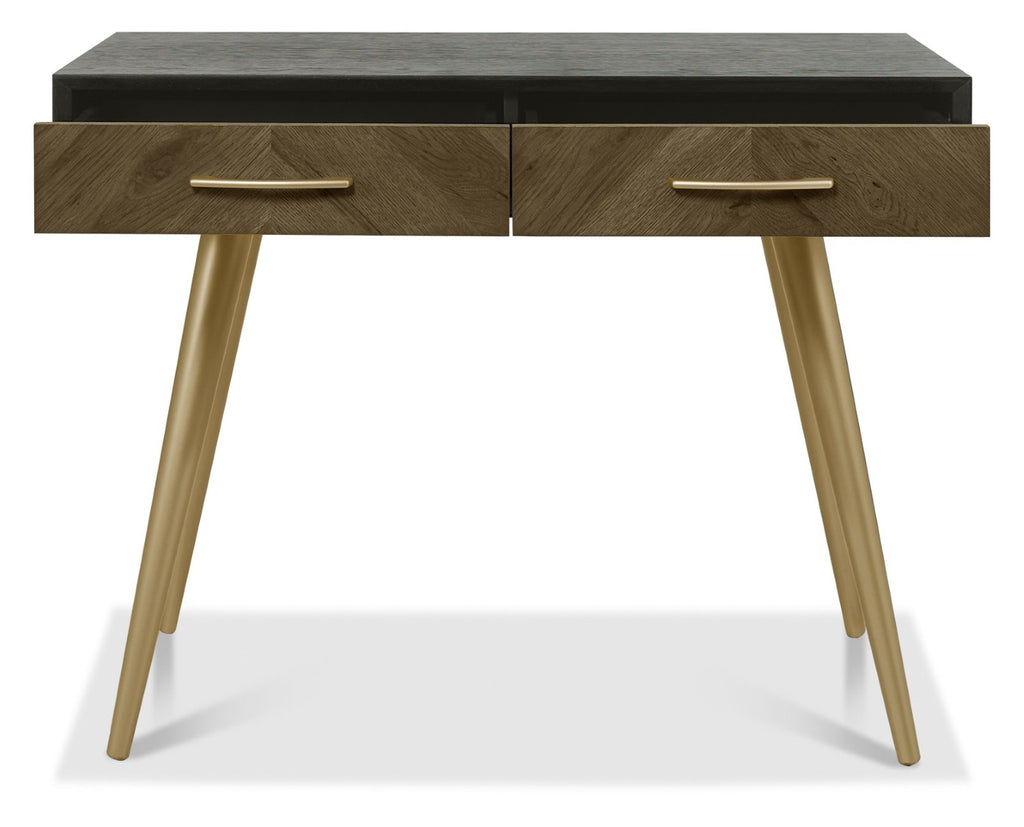 Fumed Oak And Peppercorn Dressing Table - Home Furniture Interiors