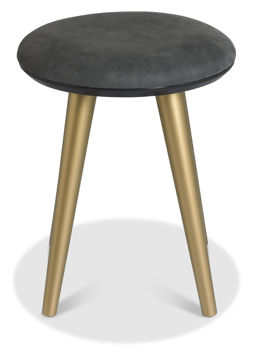 Modern Dark Grey Fabric Round Dressing Table Stool - Home Furniture Interiors