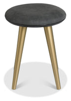 Modern Dark Grey Fabric Round Dressing Table Stool - Home Furniture Interiors