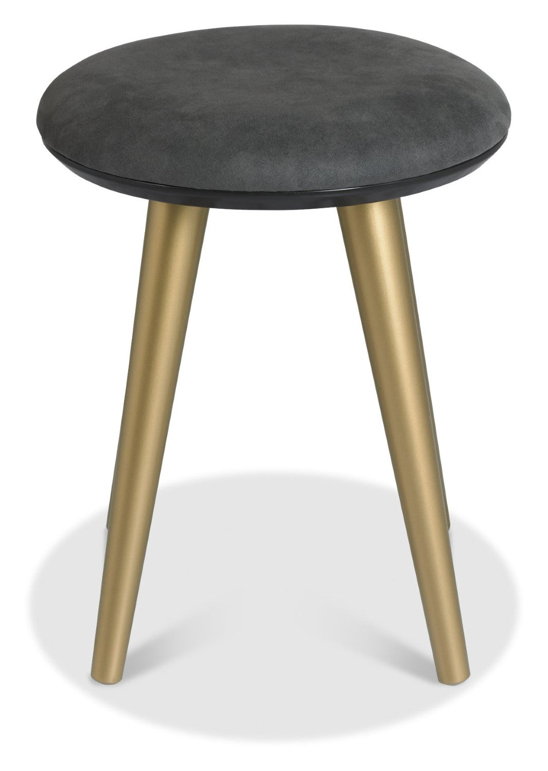 Modern Dark Grey Fabric Round Dressing Table Stool - Home Furniture Interiors