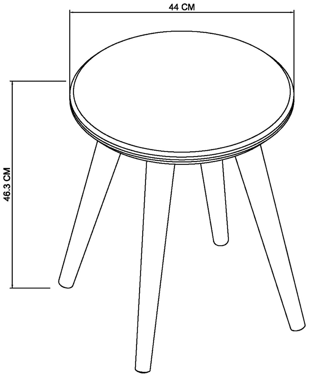 Modern Dark Grey Fabric Round Dressing Table Stool - Home Furniture Interiors