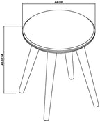 Modern Dark Grey Fabric Round Dressing Table Stool - Home Furniture Interiors
