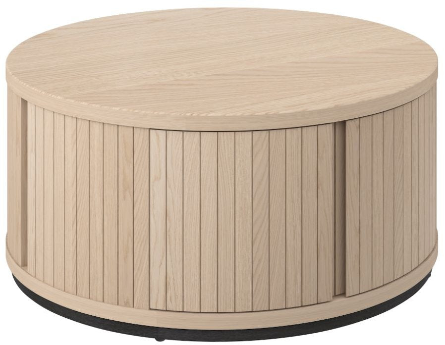 Light Oak And Peppercorn Round Coffee Table - Home Furniture Interiors