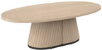 Light Oak Oval Coffee Table With Peppercorn Legs - Home Furniture Interiors