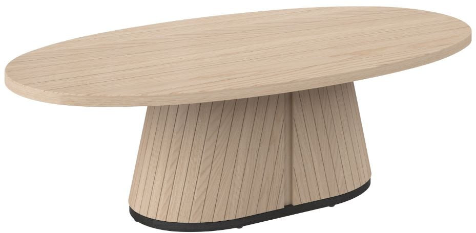 Light Oak Oval Coffee Table With Peppercorn Legs - Home Furniture Interiors