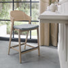 Scandi Oak Bar Stool with Grey Fabric Padded Seat