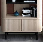 Light Oak And Peppercorn Open Display Shelving Unit - Home Furniture Interiors
