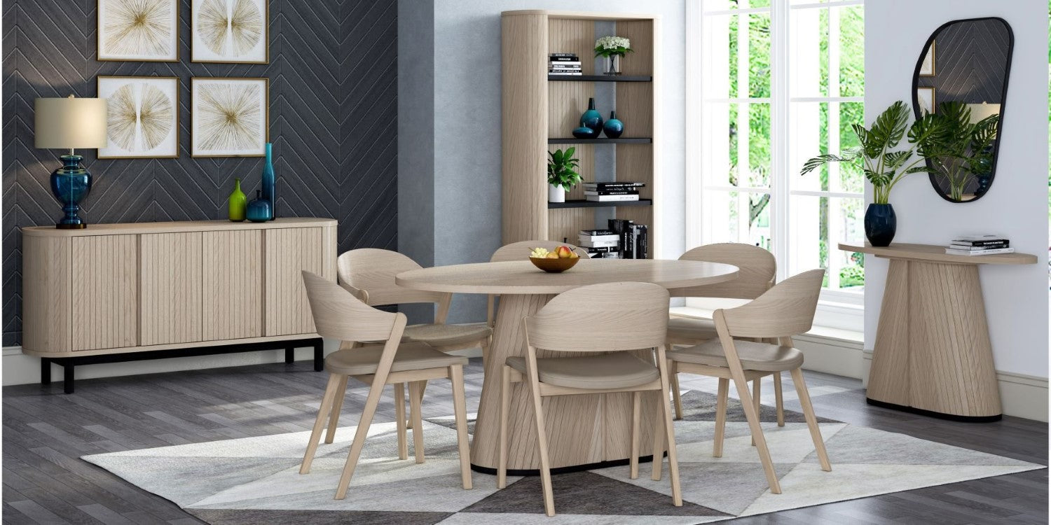 Light Oak And Peppercorn Open Display Shelving Unit - Home Furniture Interiors