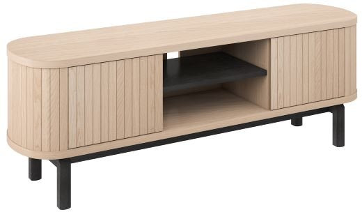 Light Oak Entertainment TV Media Unit Peppercorn Legs