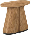 Rustic Oak Oval Lamp Table With Geometric Peppercorn Base