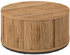 Rustic Oak Round Coffee Table Peppercorn Base