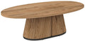 Rustic Oak Oval Coffee Table With Peppercorn Legs