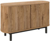 Rustic Oak Narrow Sideboard Peppercorn Black Legs
