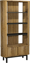 Rustic Oak And Peppercorn Open Display Shelving Unit