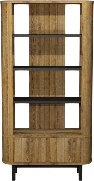 Rustic Oak And Peppercorn Open Display Shelving Unit - Home Furniture Interiors