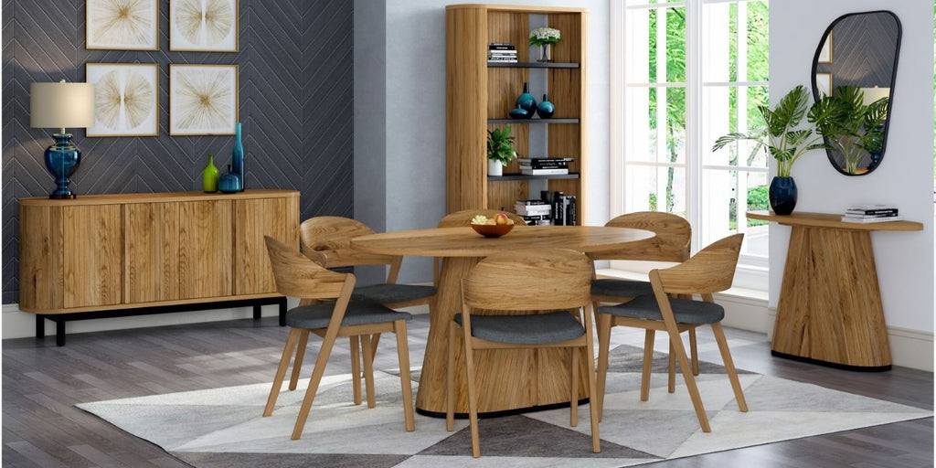 Rustic Oak And Peppercorn 150cm Oval Dining Table - Home Furniture Interiors