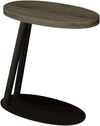 Grey oiled oak oval top side lamp and end table with a peppercorn base by Bentley Designs, showcasing a sleek, modern design.