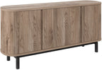 Grey Oiled Oak Wide Sideboard with Peppercorn Legs