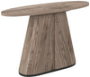 Grey Oiled Oak Oval Console Table With Peppercorn Legs