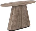 Grey Oiled Oak Oval Console Table With Peppercorn Legs