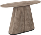 Grey Oiled Oak Oval Console Table With Peppercorn Legs