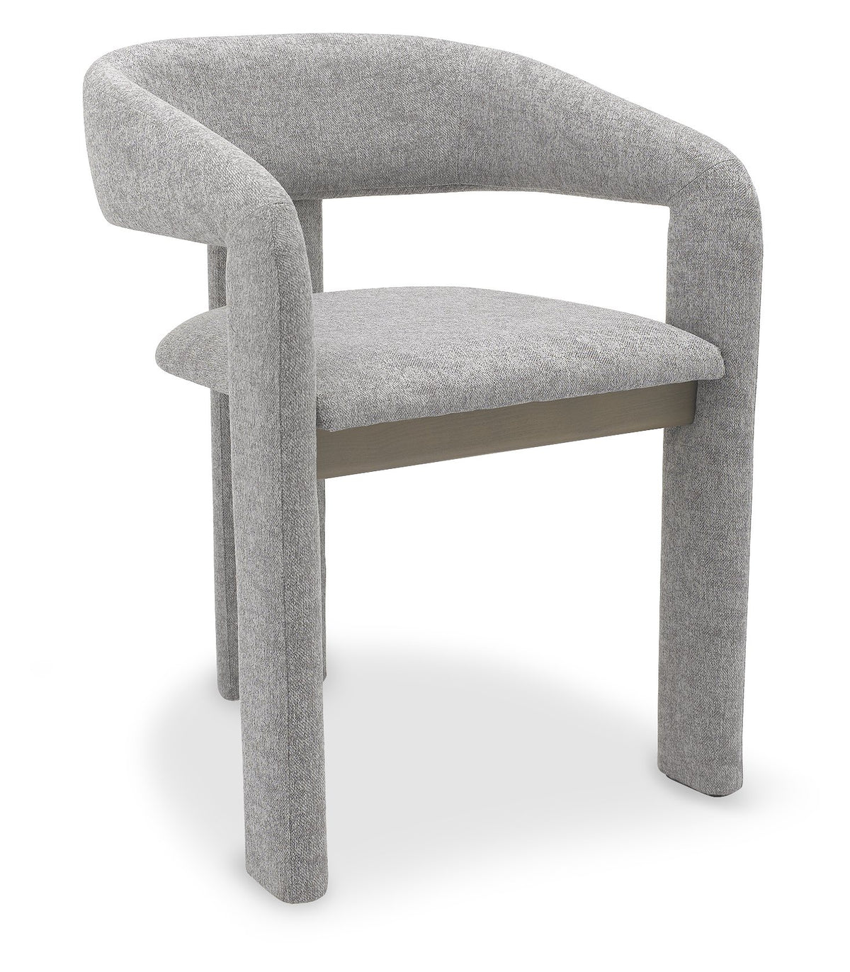 Grey Fabric Upholstered Dining Chair with Oiled Oak Framed