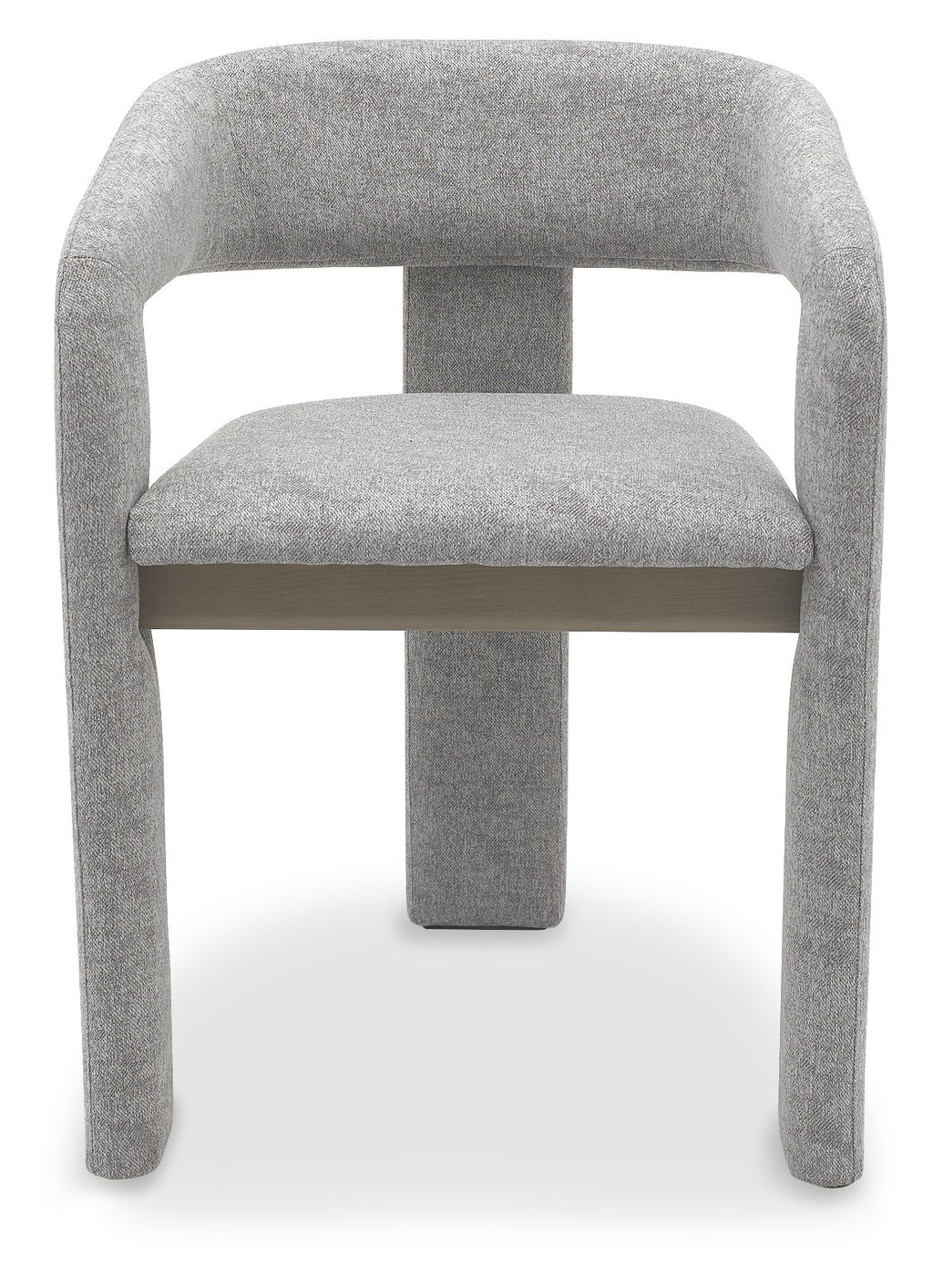 Grey Fabric Upholstered Dining Chair with Oiled Oak Framed