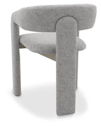 Grey Fabric Upholstered Dining Chair with Oiled Oak Framed