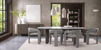 Grey Fabric Upholstered Dining Chair with Oiled Oak Framed