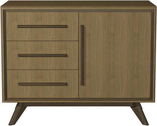 Oak And Light Weathered Oak Narrow Sideboard - Home Furniture Interiors