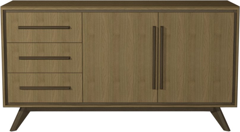 Light Weathered Oak Wide 2 Door 3 Drawer Sideboard - Home Furniture Interiors