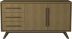 Light Weathered Oak Wide 2 Door 3 Drawer Sideboard - Home Furniture Interiors
