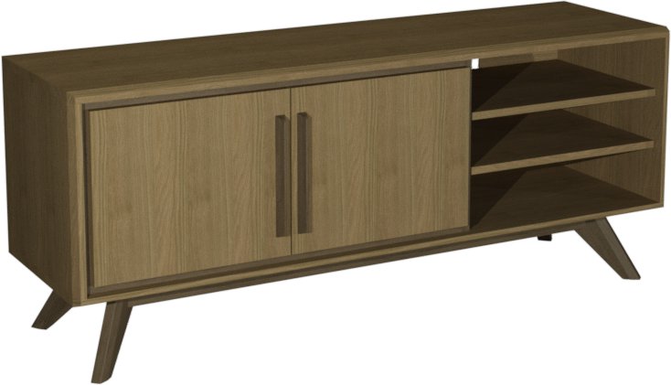 Light Weathered Oak Wooden TV Media Entertainment Unit