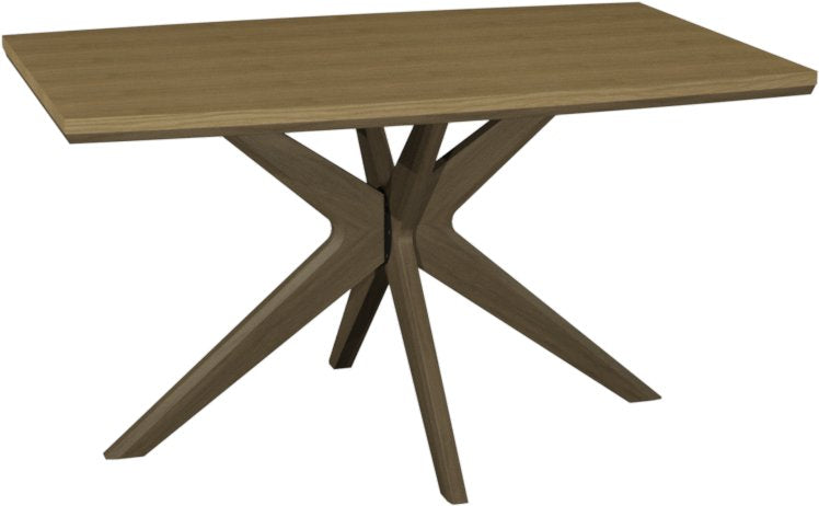 Light Weathered Oak 4 Seater Dining Table Cross Legs